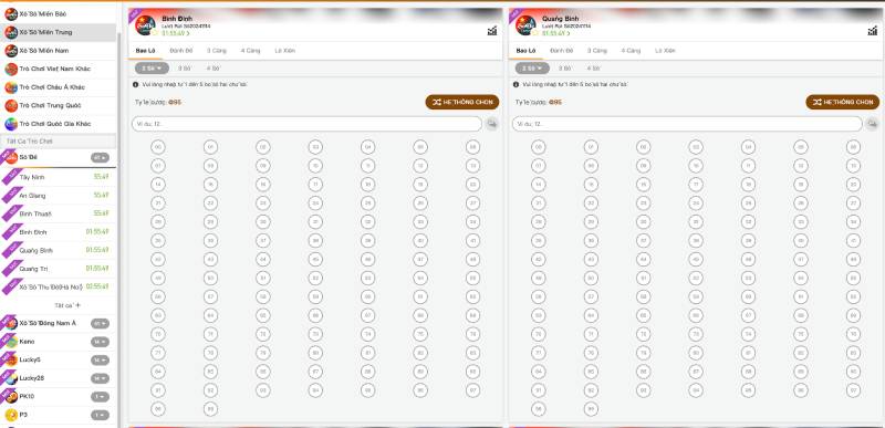 Giao Dien xo so De Choi De Thao Tac